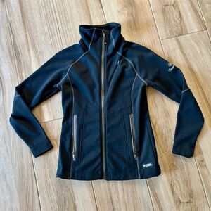 Double Diamond Women's XS Black Jacket Embroidered Full-Zip Casual